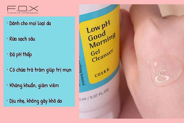 Công dụng của sữa rửa mặt Cosrx Low PH Good Morning Gel Cleanser