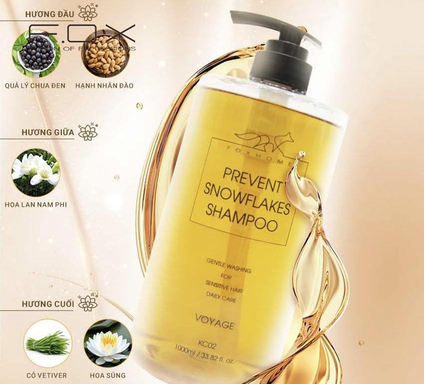 Dầu gội dưỡng ẩm cho da đầu khô Fox Home Prevent Snowflakes Shampoo Voyage